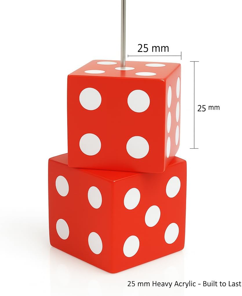 Dice Place Card Holder 4.75" - Red Single