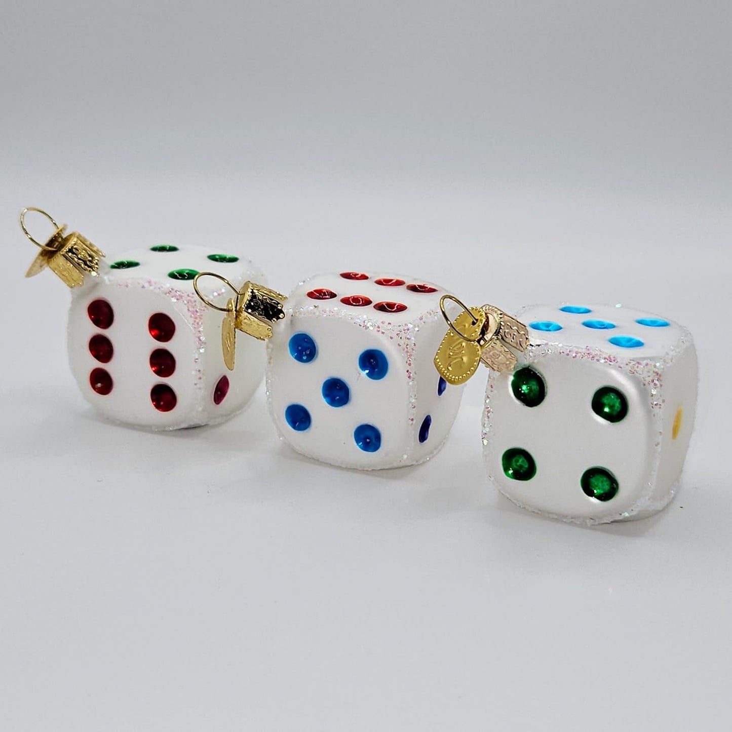 Dice Christmas Ornaments - Set of 3 Gift Boxed