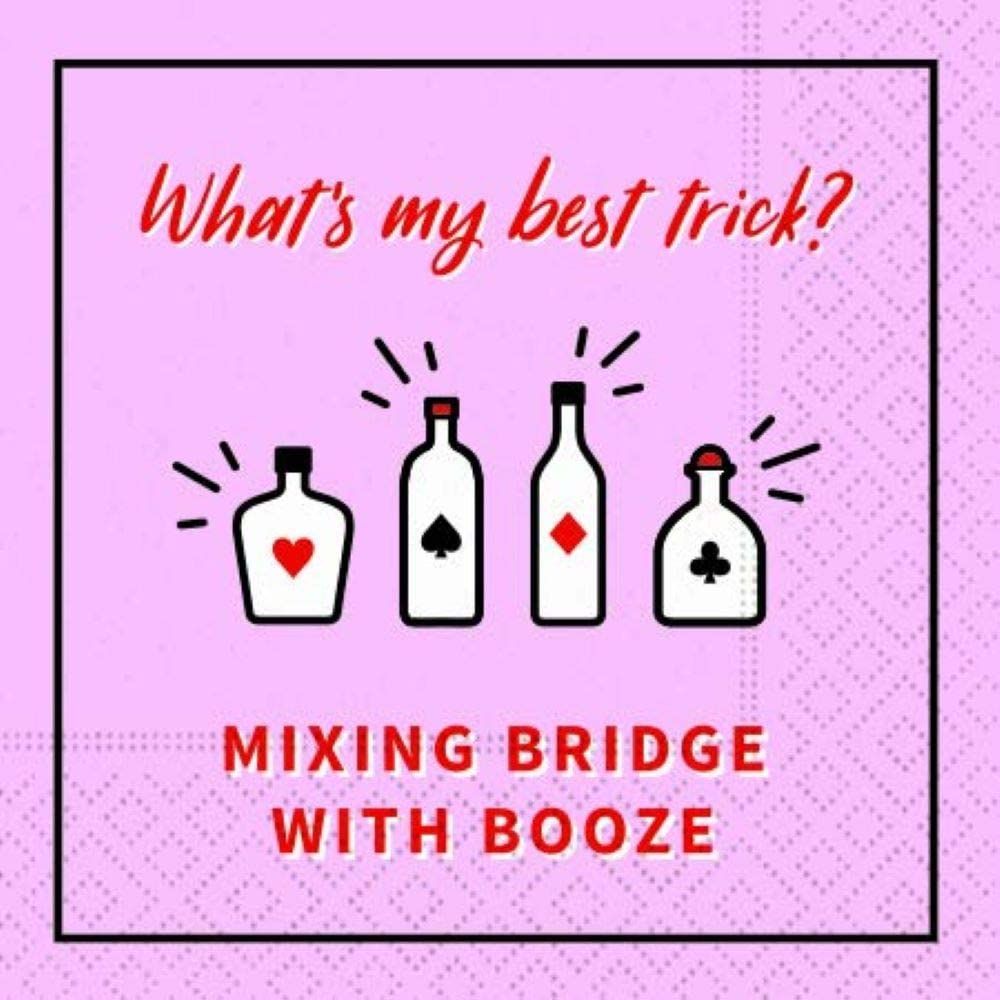 Bridge Party Napkins - Mixing Bridge with Booze