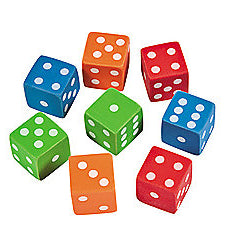 Dice Erasers 1.5" - 12 Pack Assorted Colors