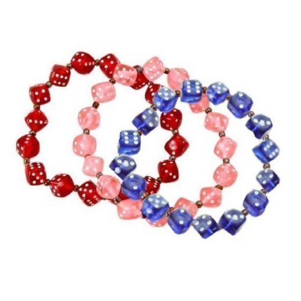 Dice Bracelets 7mm - 3 Piece Set Assorted