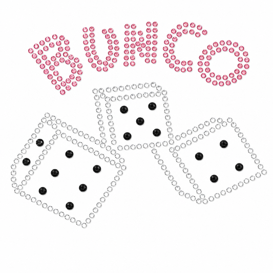 Bunco rhinestone iron-on transfer - hero