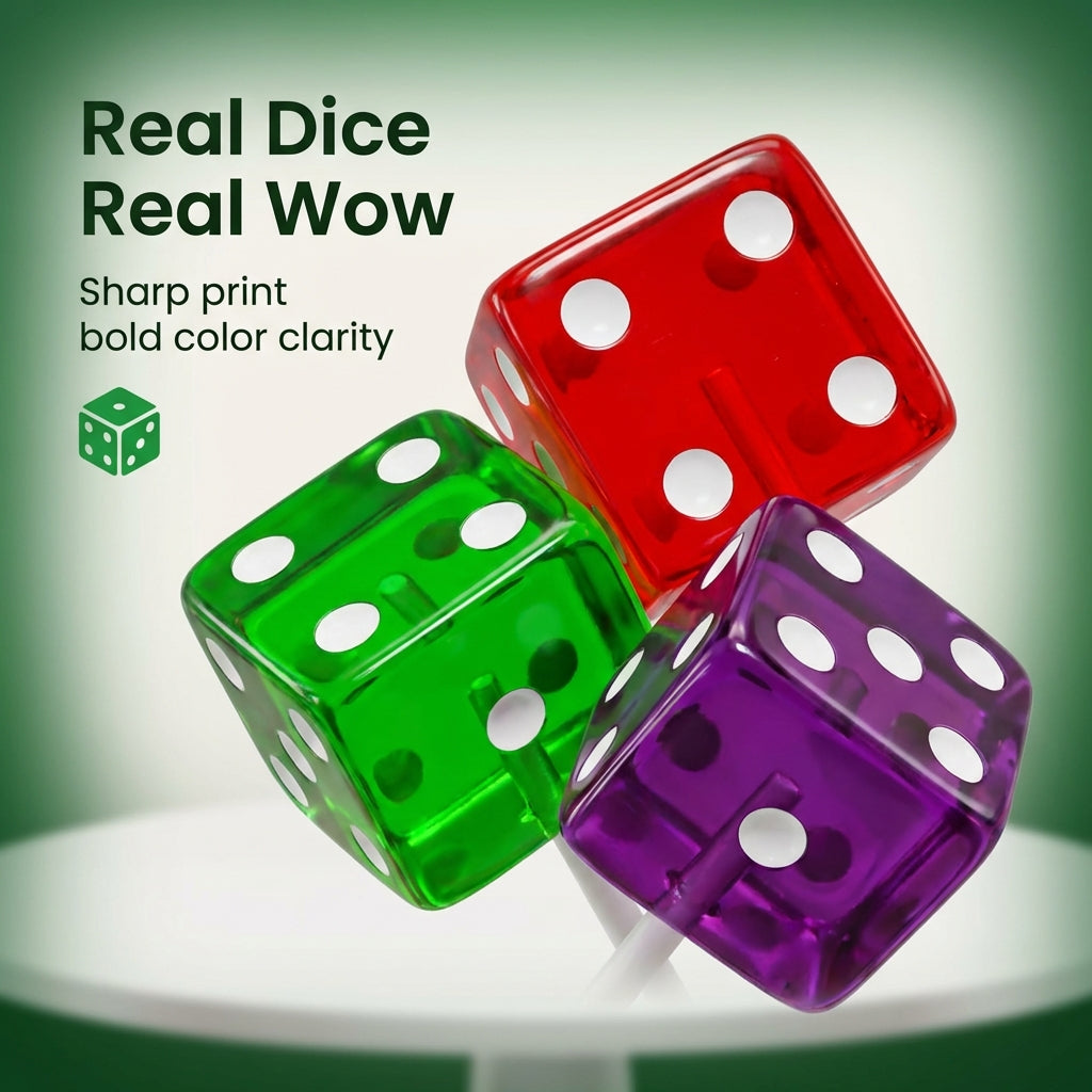 12 individually wrapped dice lollipops