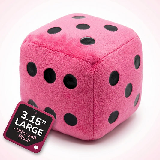 Pink plush 3.15 inch fuzzy Bunco traveling die