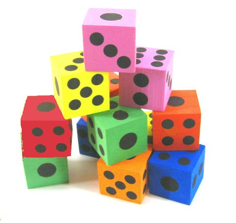 Foam Dice 1.5" - 12 Pack Soft Quiet Game Dice