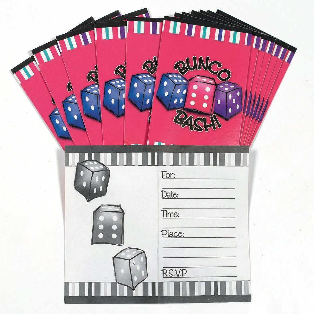 Bunco invitations with envelopes