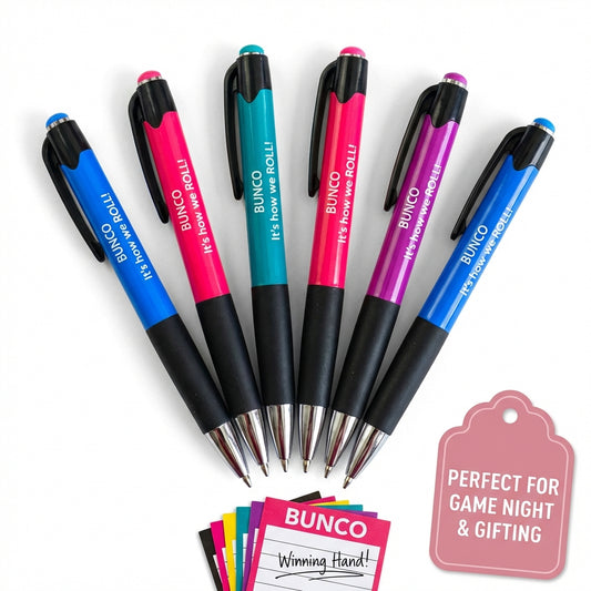 BUNCO Its How We Roll pens set of 6 assorted colors