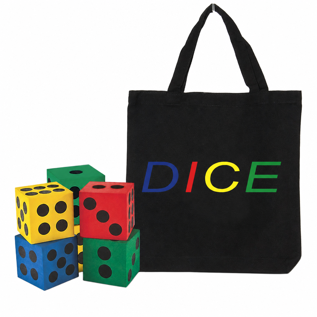 Foam dice set with tote bag