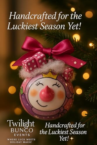 Bunco pink dice princess ornament - handcrafted for the holiday season