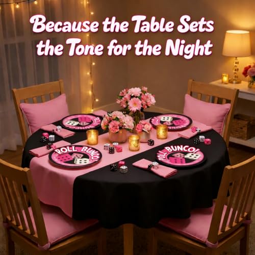 Bunco paper plates with food