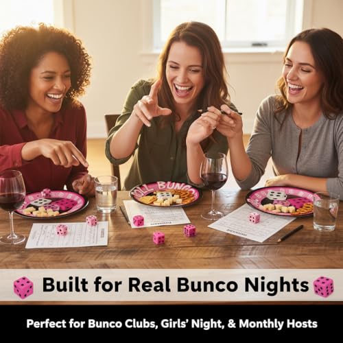 Bunco paper plates feature highlights