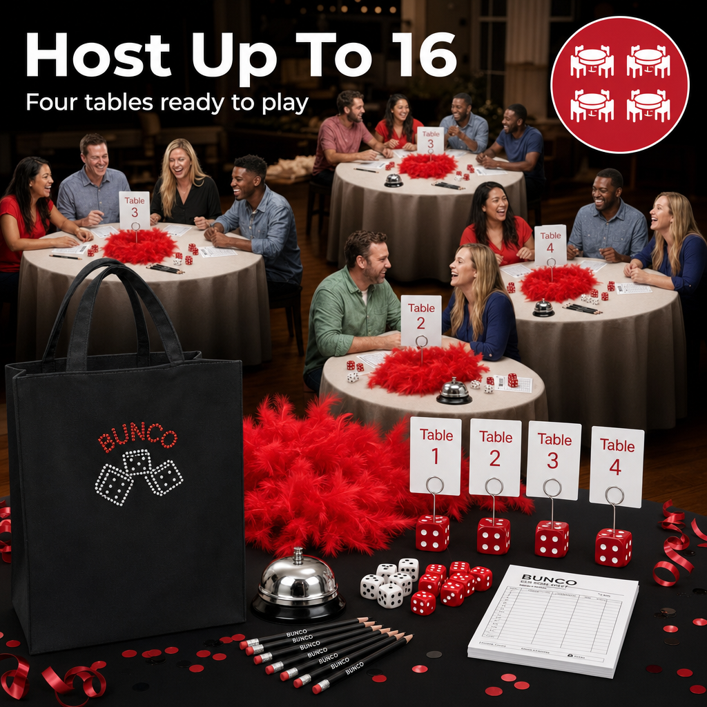 Bunco 16-player kit feature highlights