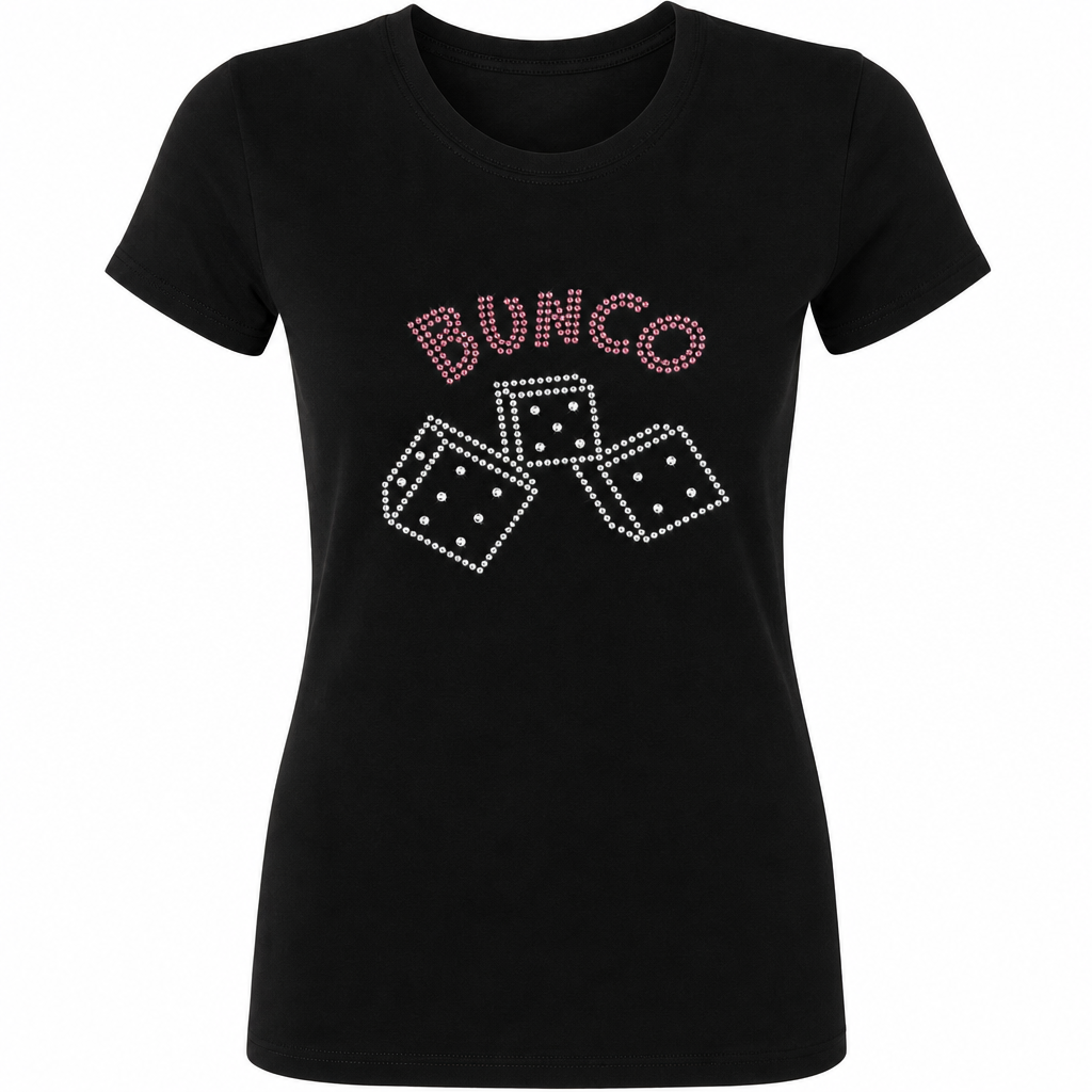 Black Bunco crystal rhinestone t-shirt hero