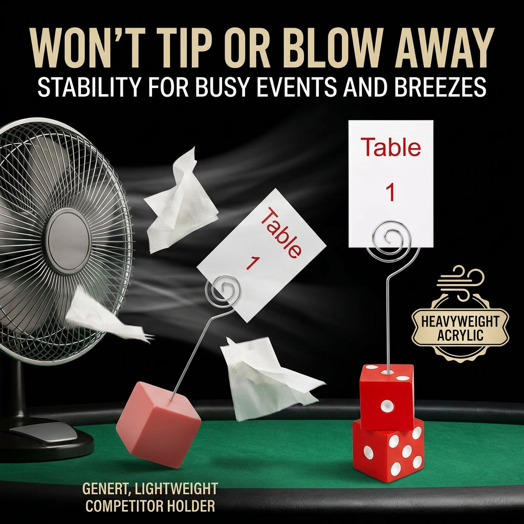 Table number holders feature highlights