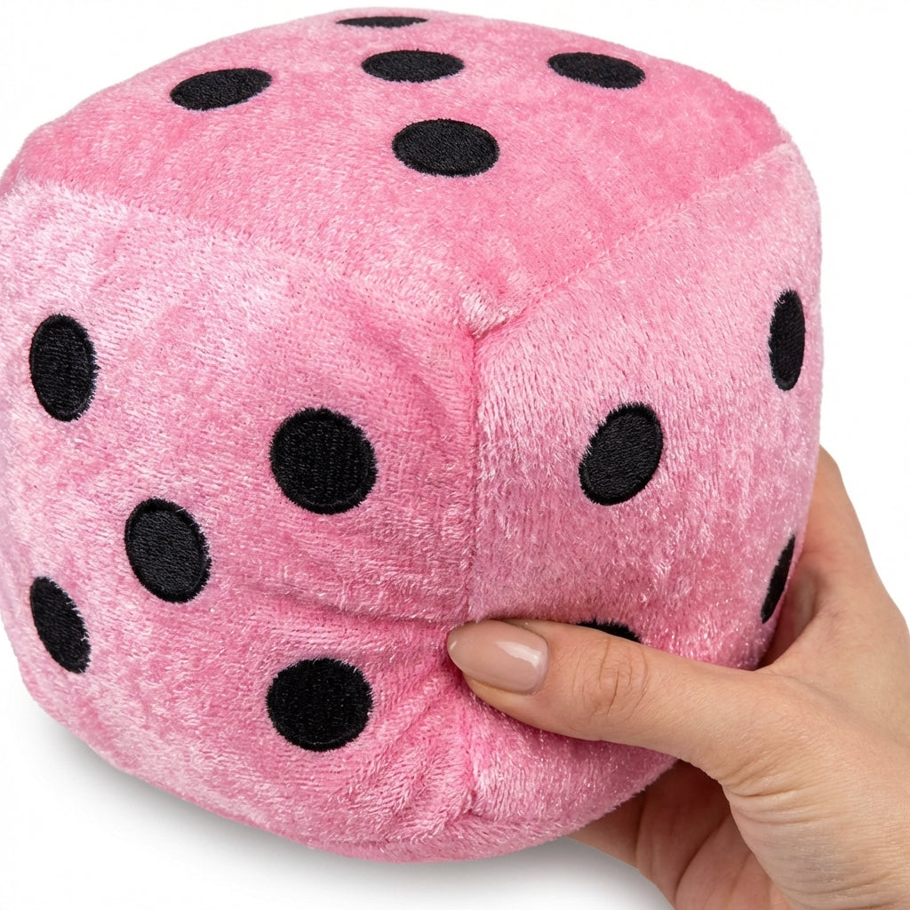 Soft fuzzy pink Bunco die