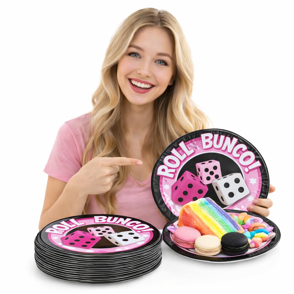 Bunco Party Paper Plates 16 pack 8 inch