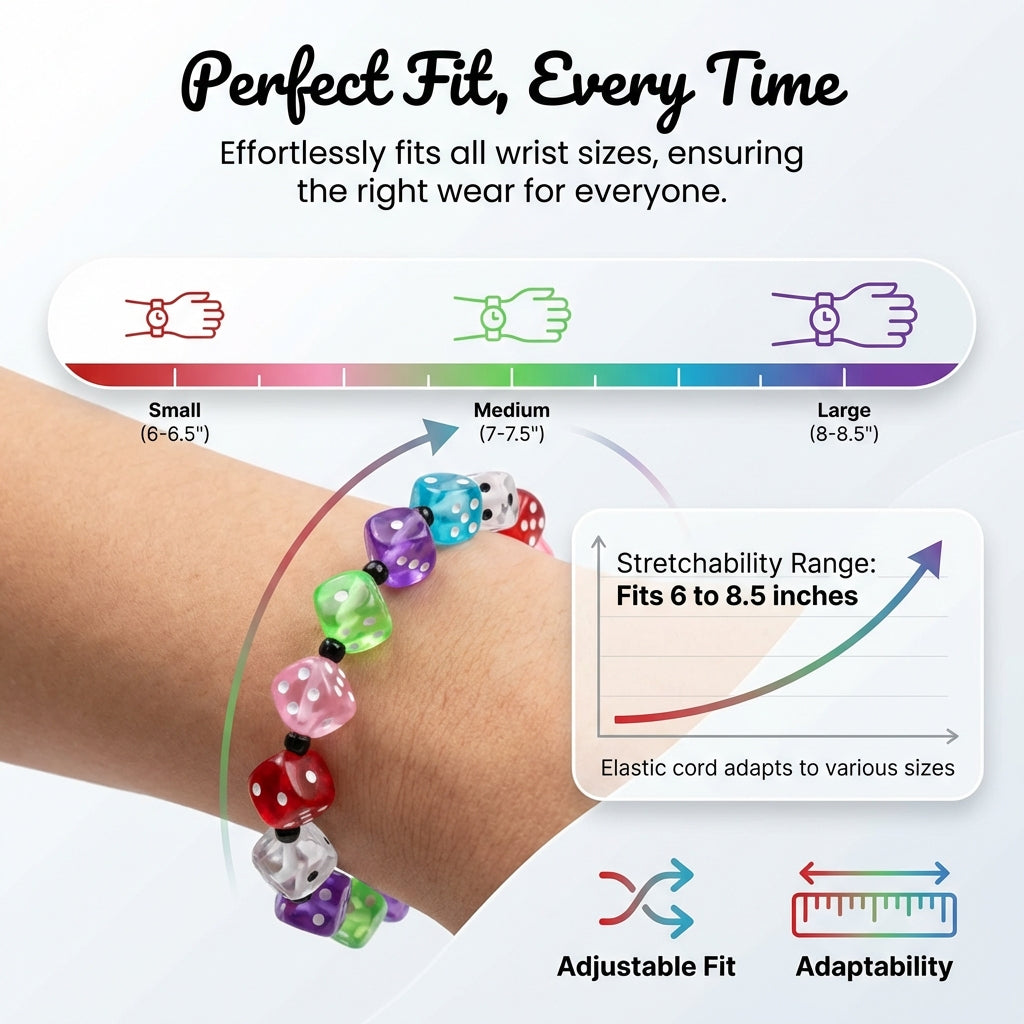 12 dice bracelets in organza gift bag