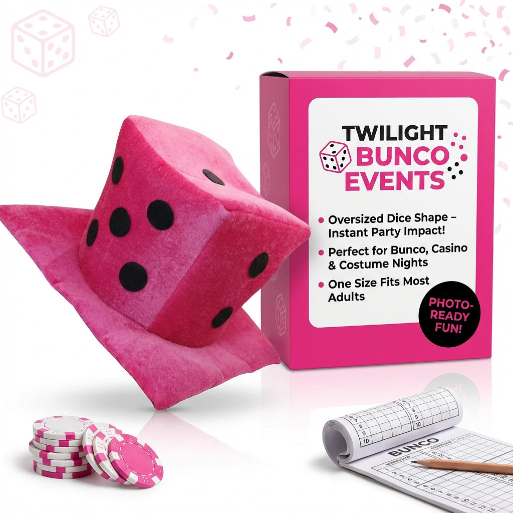 Hot pink dice hat detail