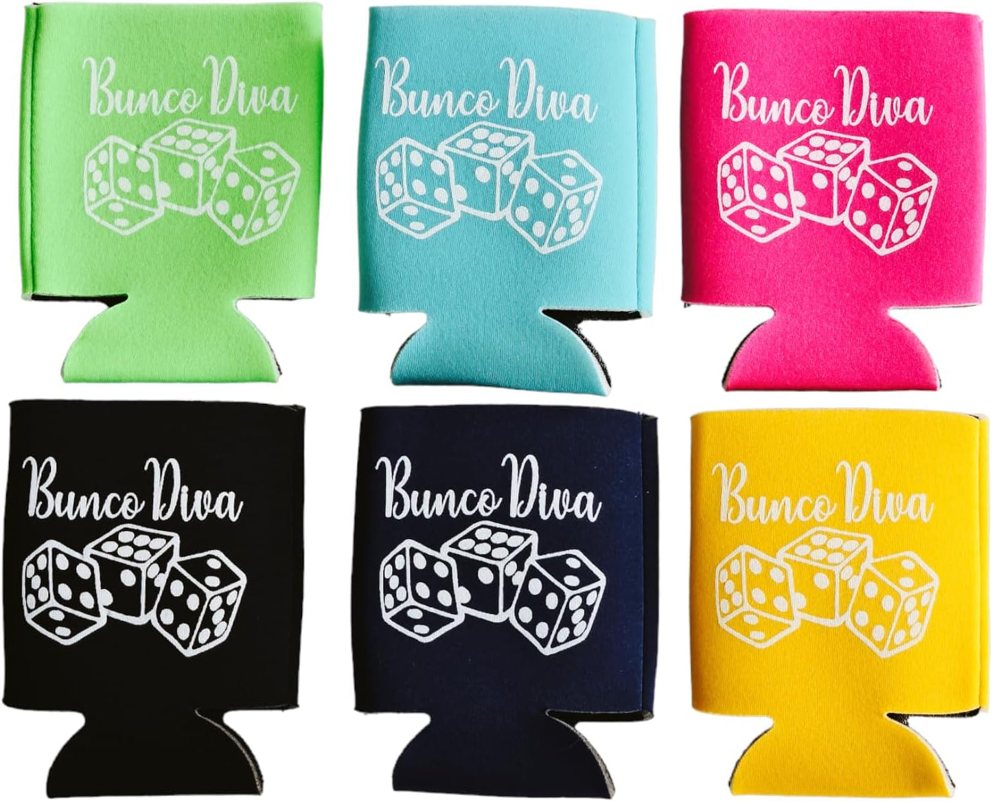 Bunco Diva Coozies - 6 Pack Assorted Colors – view 2