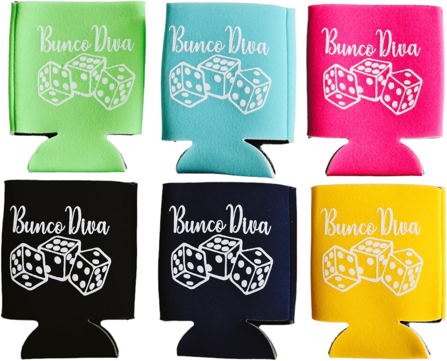 Bunco Diva Coozies - 6 Pack Assorted Colors – view 2