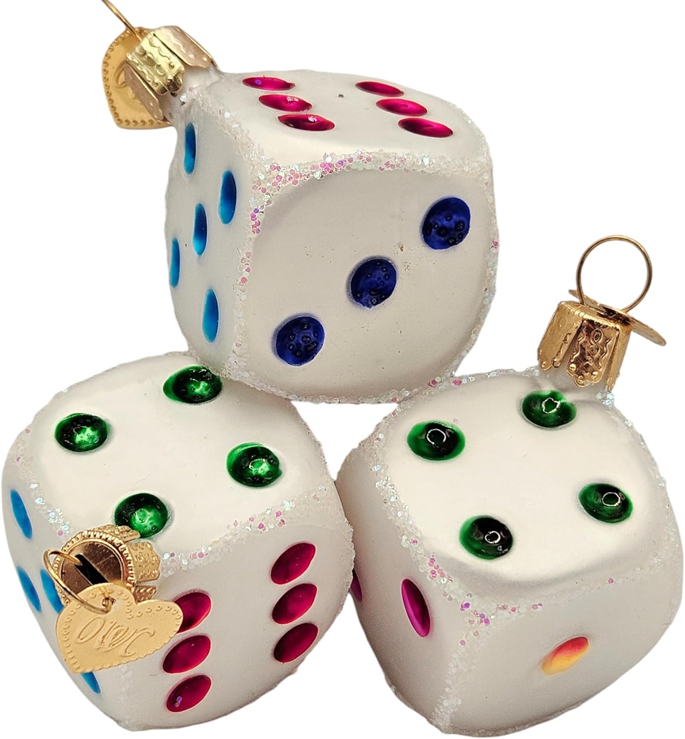 Dice Christmas Ornaments - Set of 3 Gift Boxed