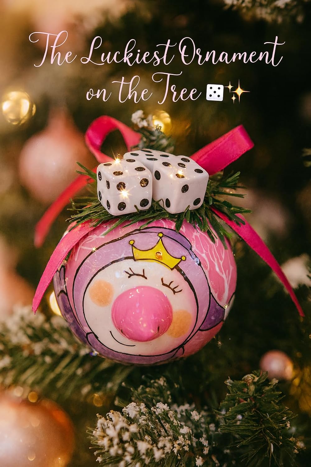 Blinking Princess Christmas Ornament - Bunco 3.5"