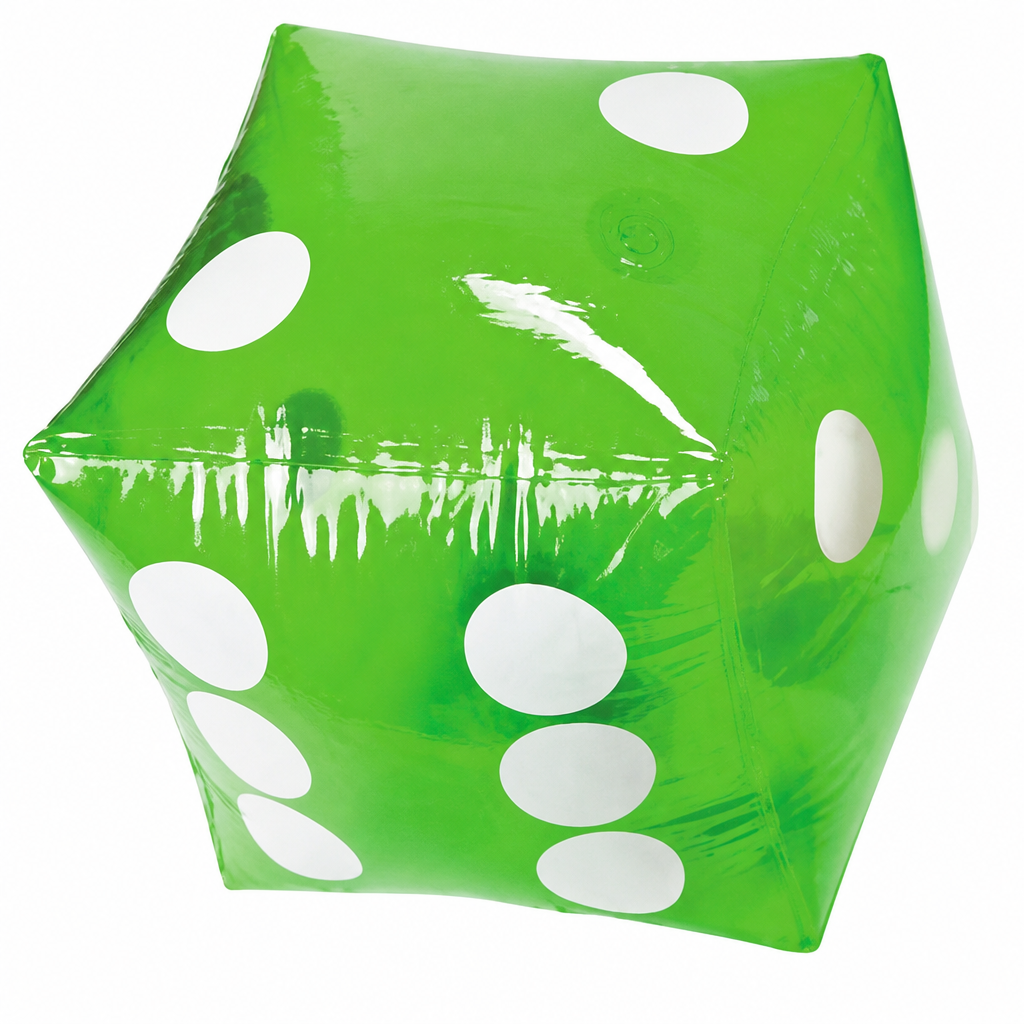 Giant inflatable dice at party