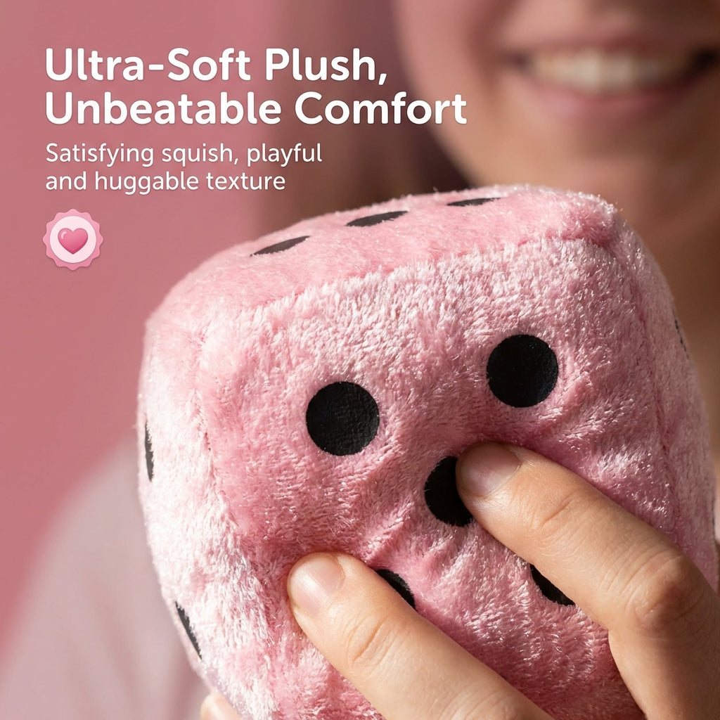 Pink plush traveling die in use