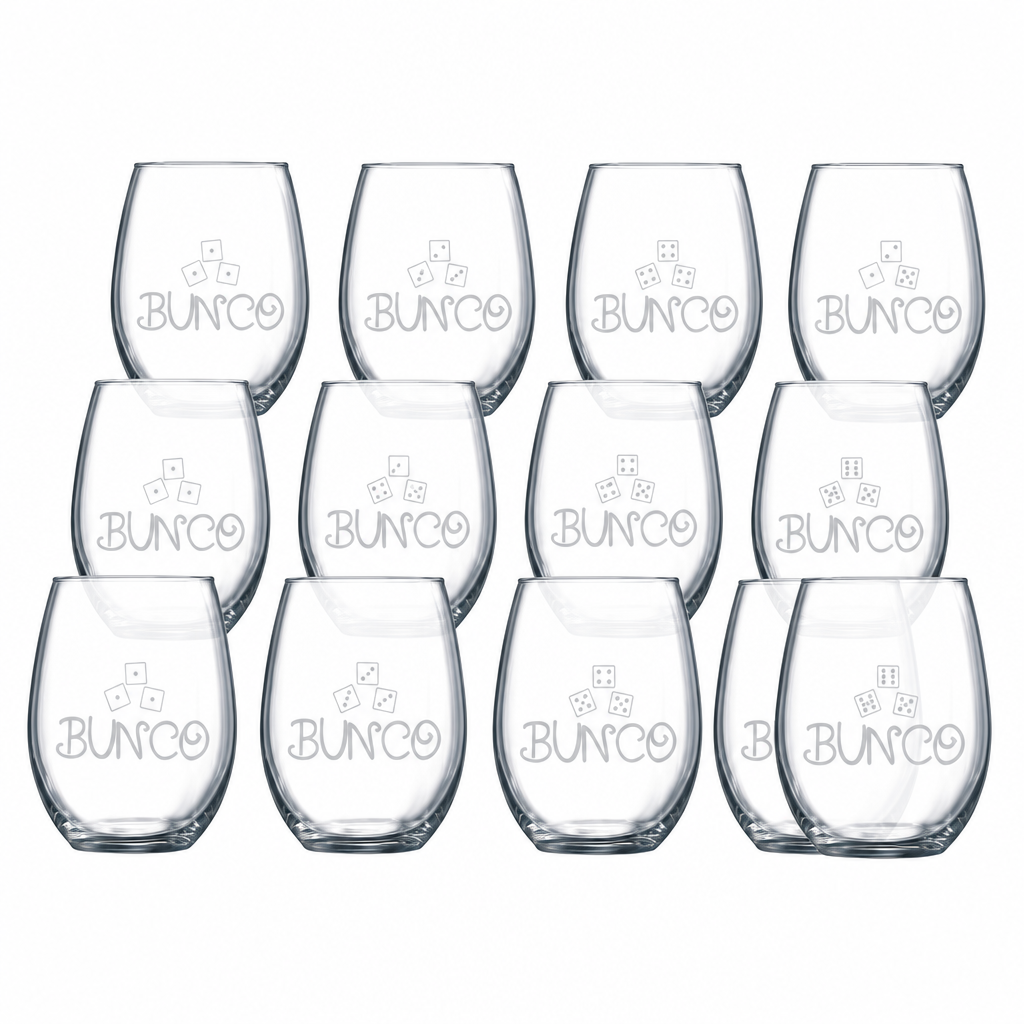 Etched wine glasses detail