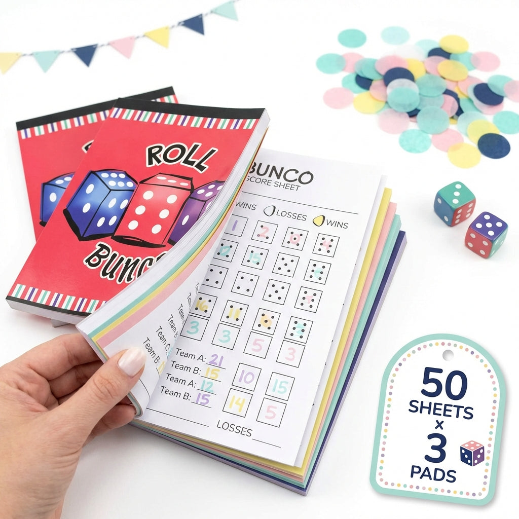 Bunco score sheets 3 pads with 150 score cards