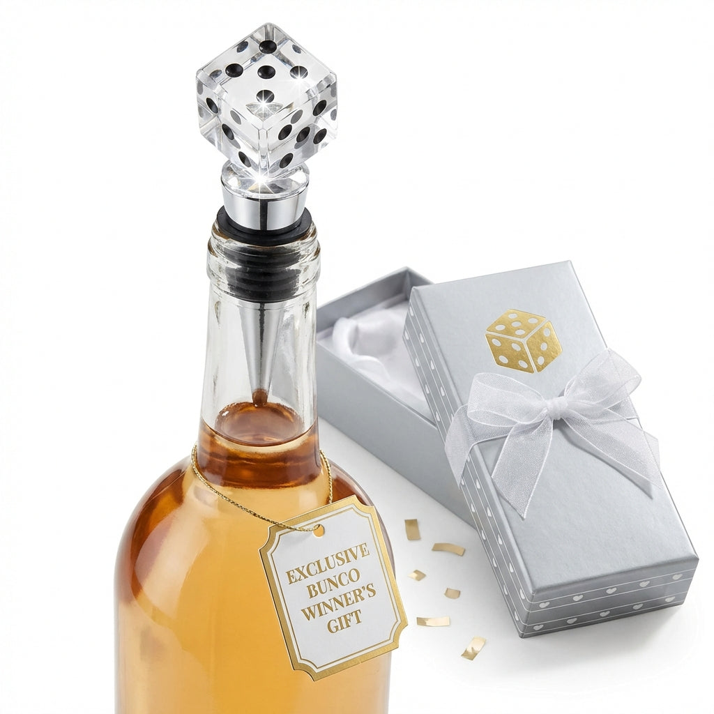 Crystal dice wine stopper gift boxed