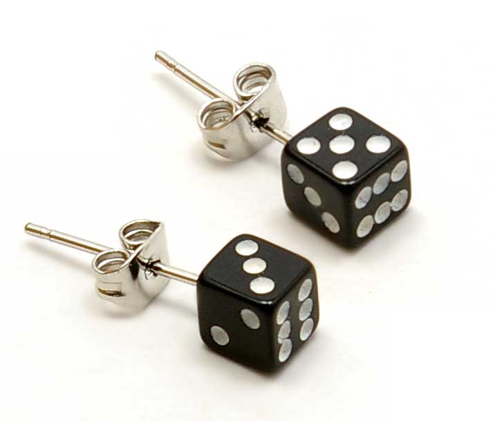 Dice Earrings 5mm - Surgical Steel