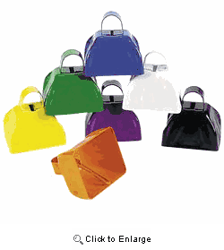 Cow Bells 3" - Colorful Metal with Dinger