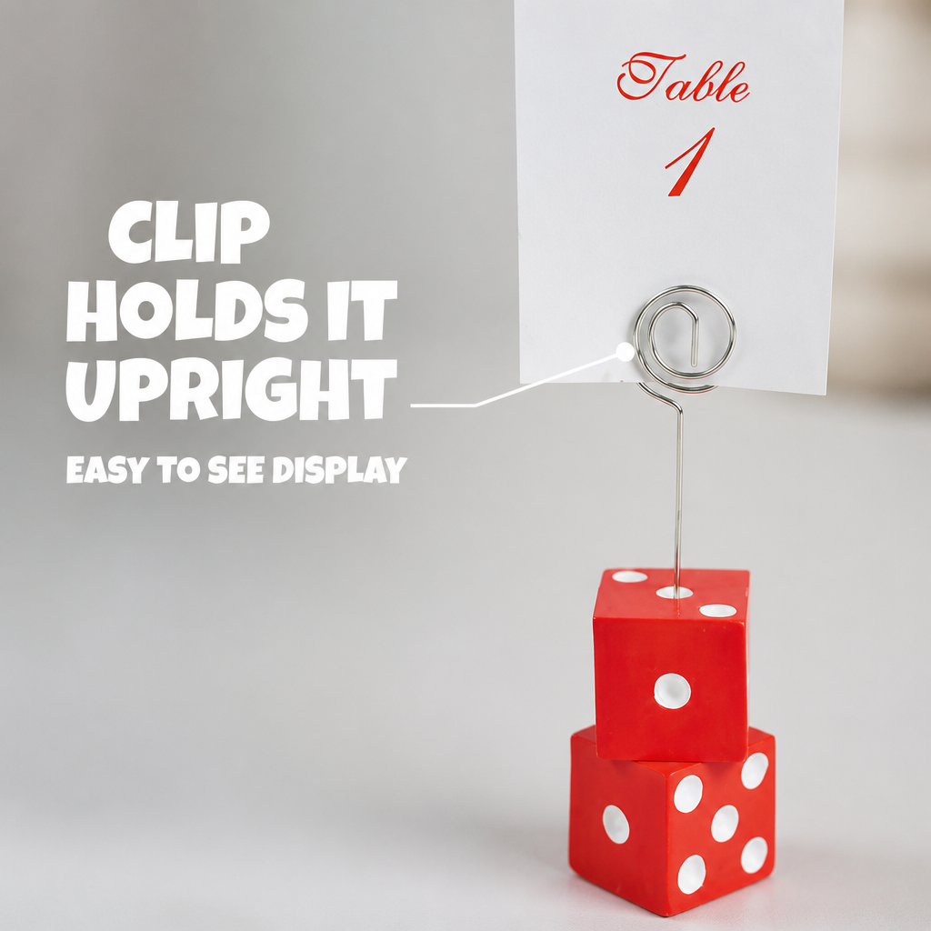 Clip holds the card upright — easy-to-see display