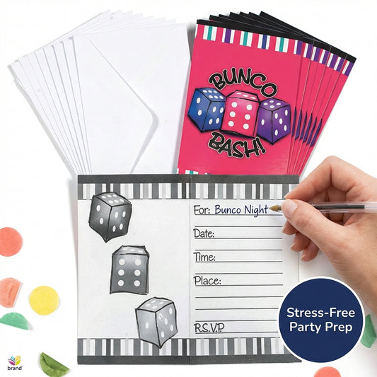 Bunco invitation card design detail