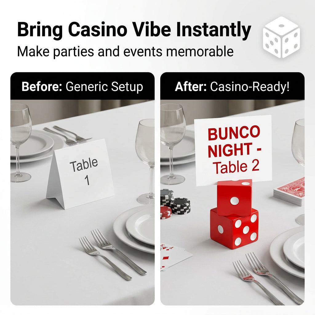 Organize four bunco tables with numbered holders
