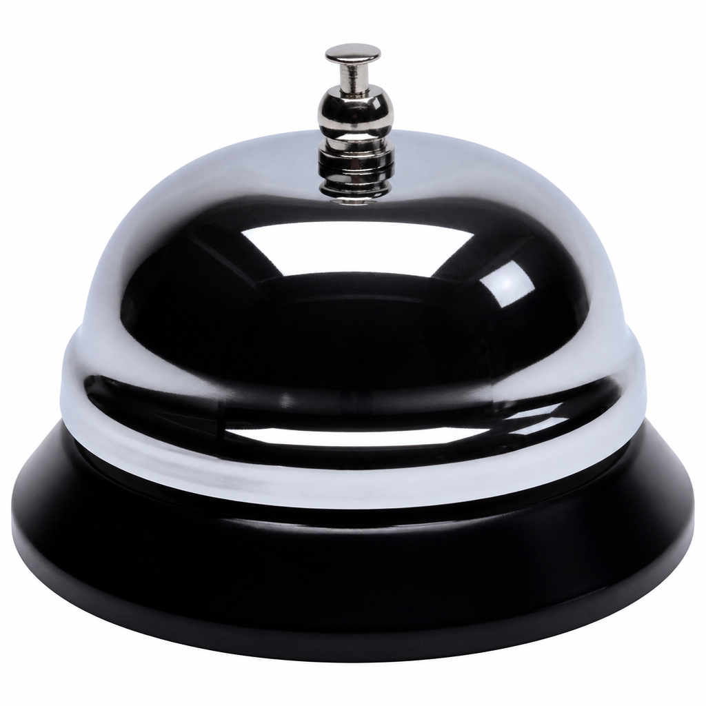 Silver dome bell on game table
