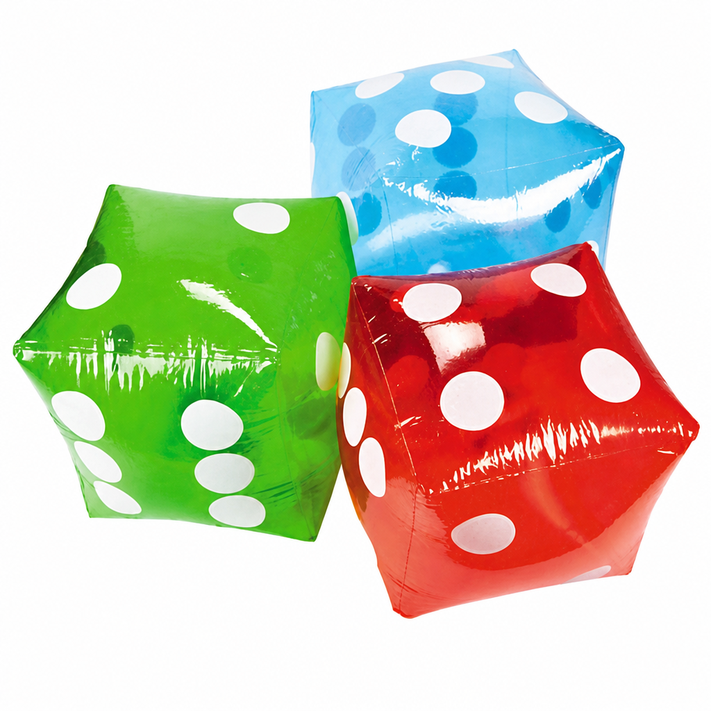 Giant 16 inch transparent inflatable dice - hero