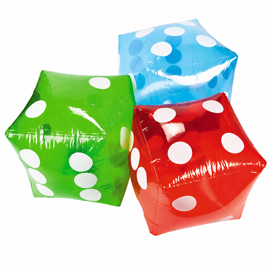 Giant 16 inch transparent inflatable dice - hero