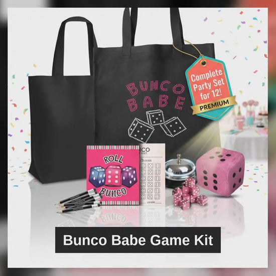 Bunco Babe Game Kit with crystal tote - complete set for 12 players product video