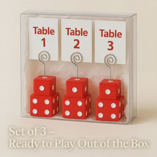 Bunco dice table-number holders set of 3 product video
