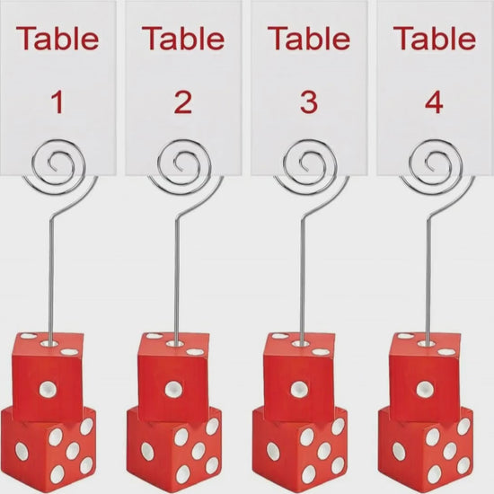 Bunco red acrylic dice table number holders set of 4 - product video